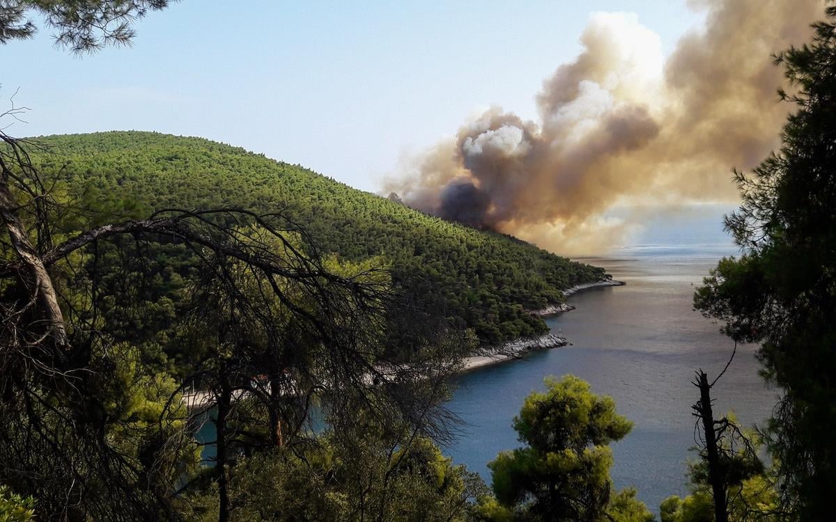 Φωτιά τώρα στην Σκόπελο – Στο σημείο και εναέρια μέσα