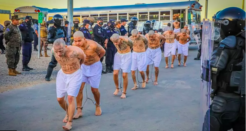 2.000 μέλη συμμοριών με ξυρισμένα κεφάλια, γεμάτοι τατουάζ οδηγούνται στο νέο “κολαστήριο” του Ελ Σαλβαδόρ (βίντεο, φωτογραφίες) 2