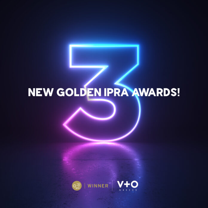 Τρείς νέες διεθνείς διακρίσεις για τη V+O στα IPRA GOLDEN WORLD AWARDS 2023