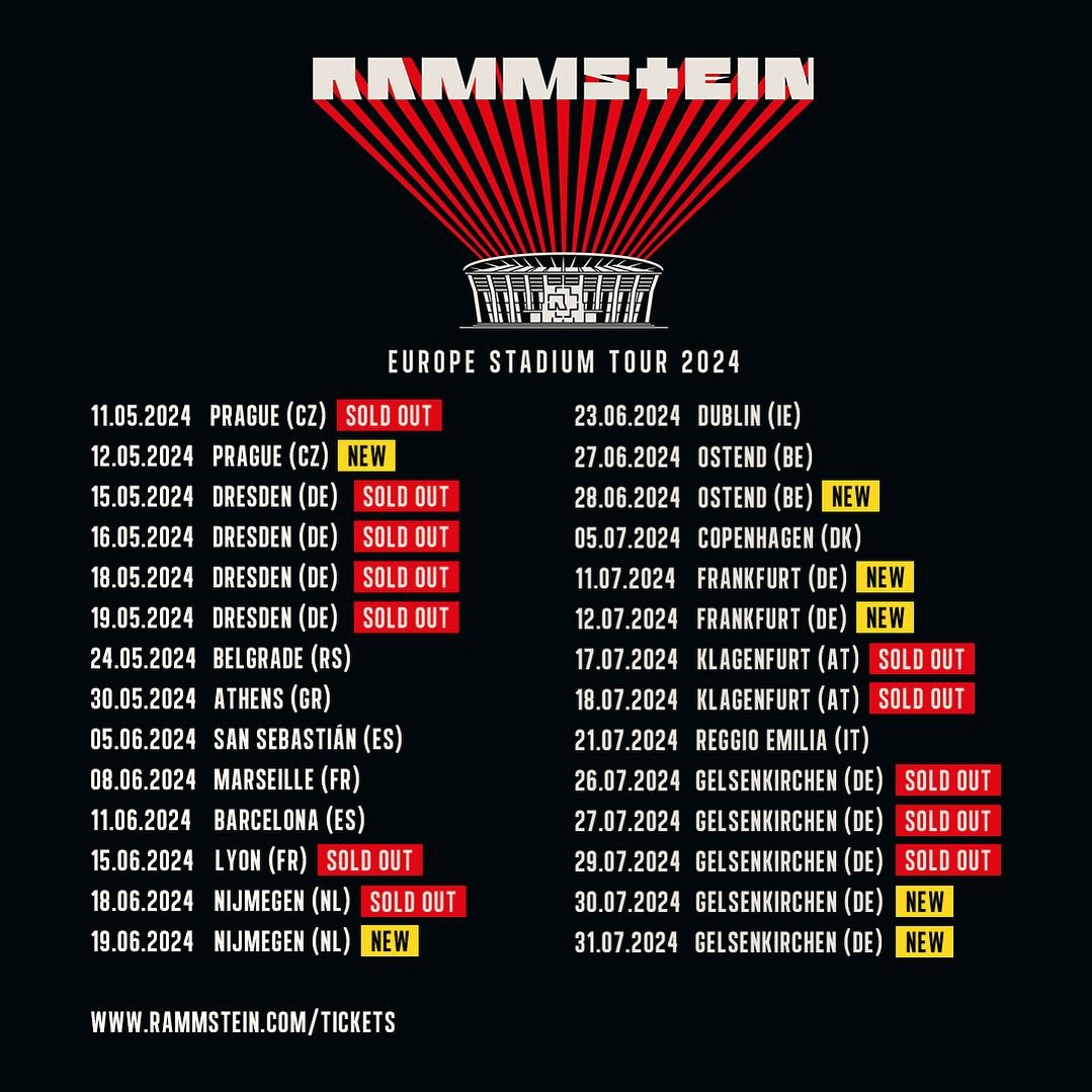 Rammstein Στο Athens Olympic Complex την Πέμπτη 30 Μαΐου 2024