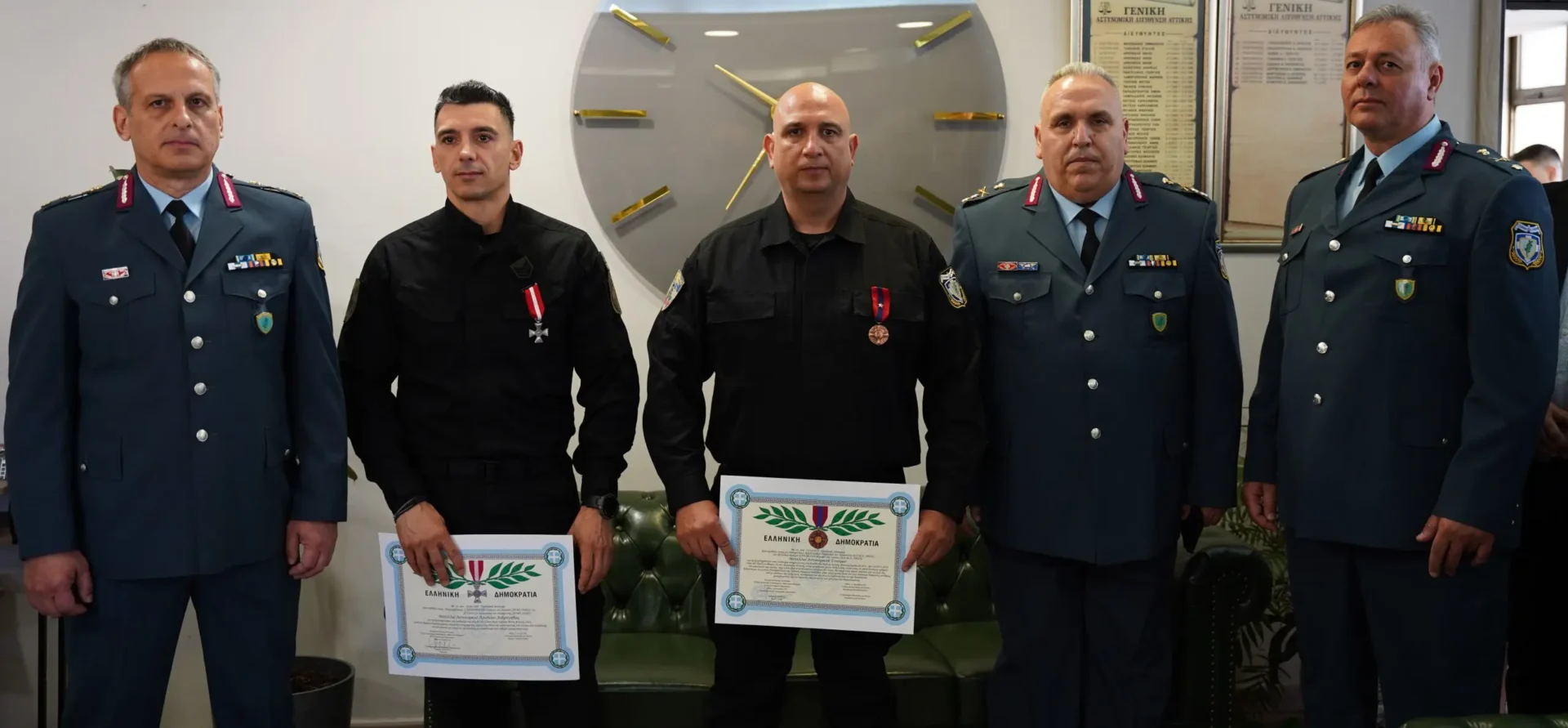 «Αριστείο Ανδραγαθείας» και «Αστυνομικός Σταυρός» σε αστυνομικούς της ΔΙ.ΑΣ.