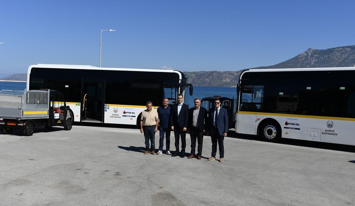 Βαρδινογιάννειο Ίδρυμα & Motor Oil: Δωρεά ηλεκτρικών λεωφορείων και οχημάτων στον δήμο Κορινθίων 