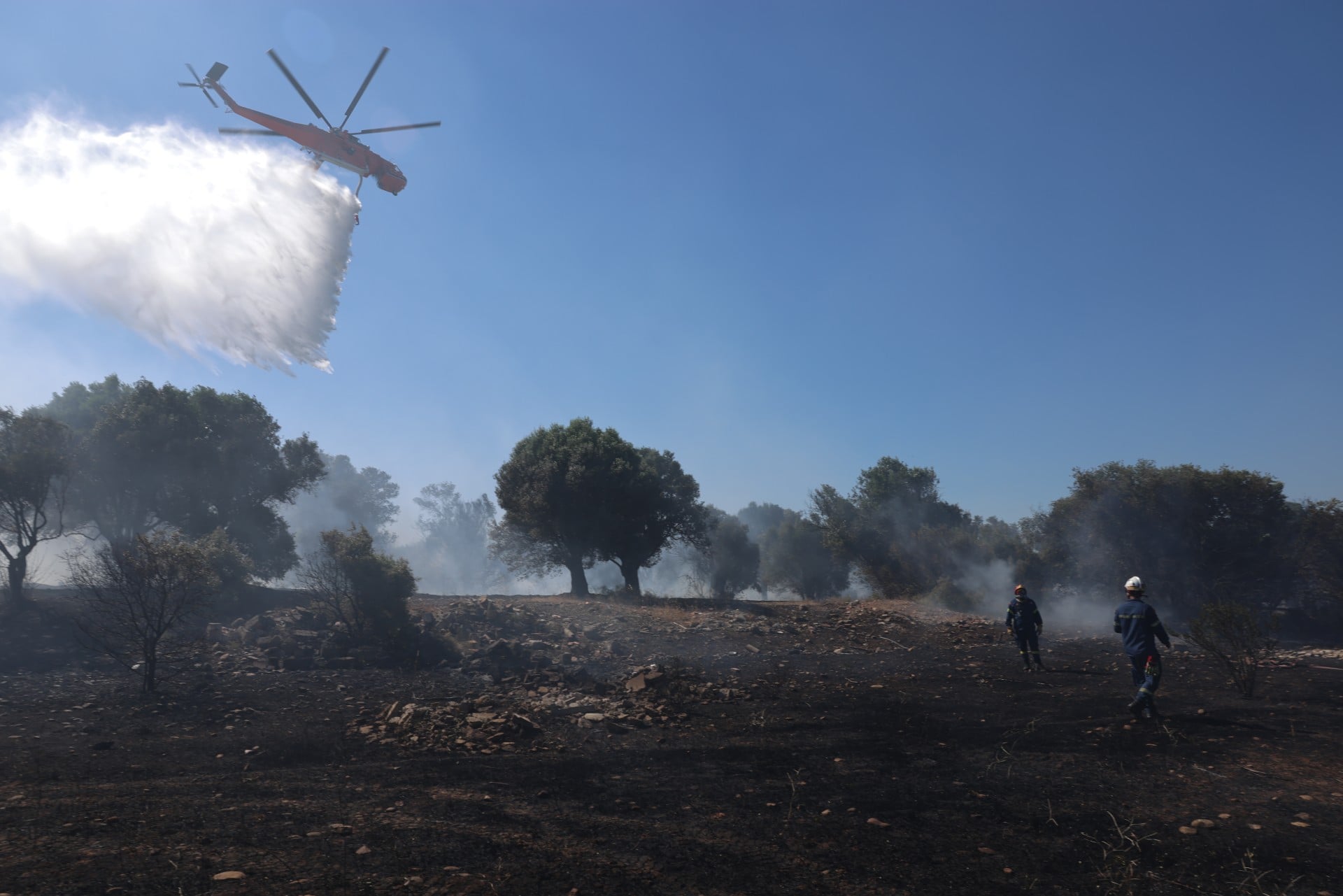 Μεγάλη πυρκαγιά στη Βοιωτία – Εκλεισε η Εθνική Οδός από Κάστρο έως Θήβα