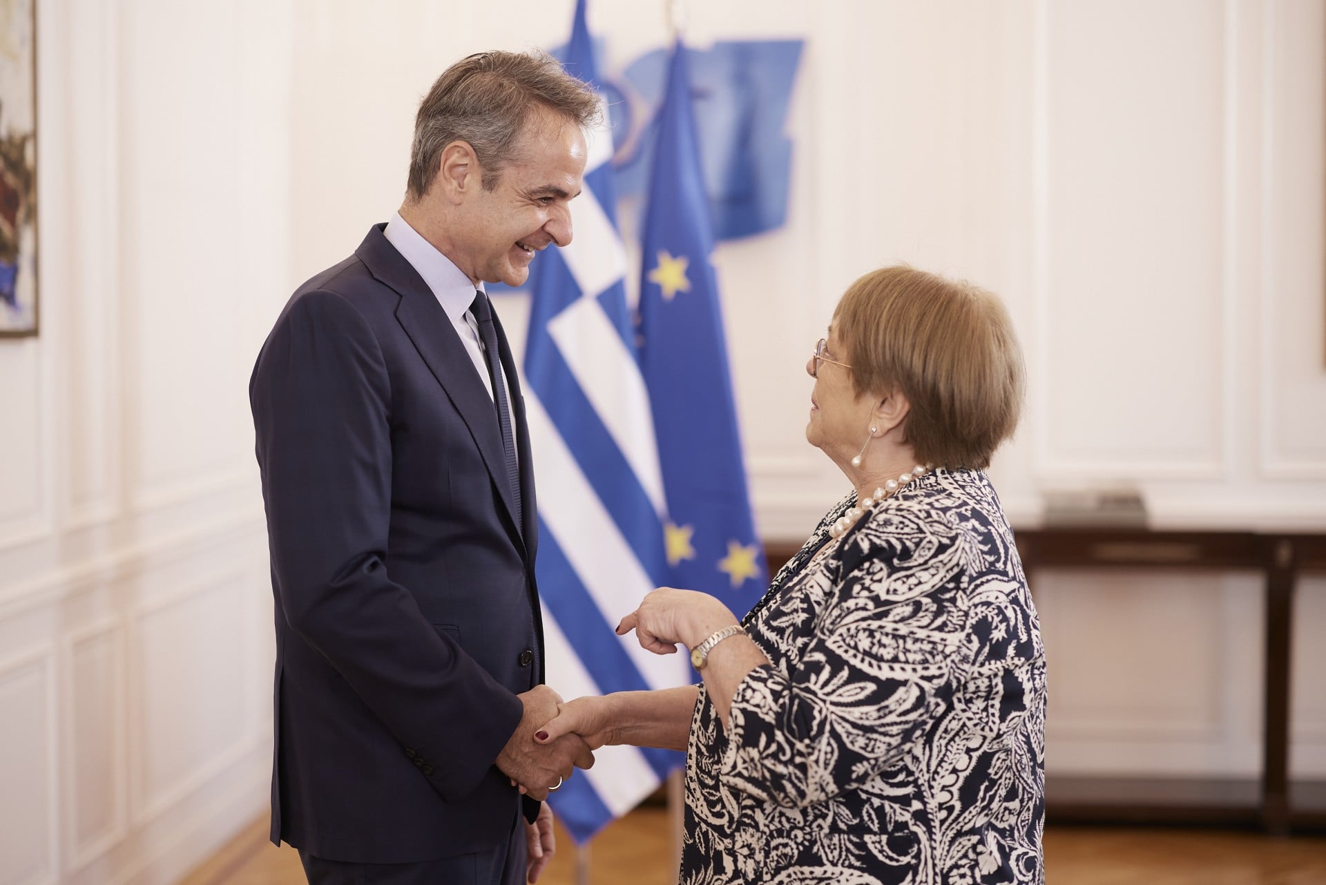 Συνάντηση Κ. Μητσοτάκη με την υποψήφια για τη θέση του Γ.Γ. 