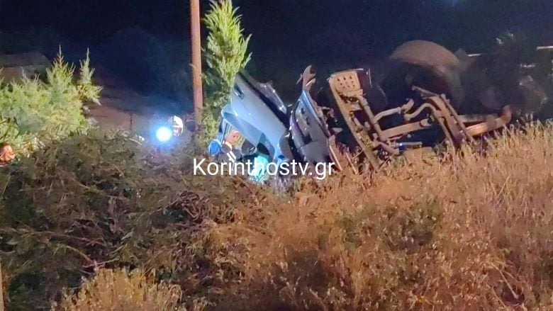 Θανατηφόρο τροχαίο στην Εθνική Οδό Κορίνθου: Ανατροπή νταλίκας – Νεκρός ο 52χρονος οδηγός