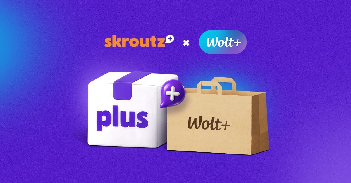 Νέα συνεργασία στις online αγορές – 12 μήνες δωρεάν Wolt+ για τα μέλη του Skroutz Plus